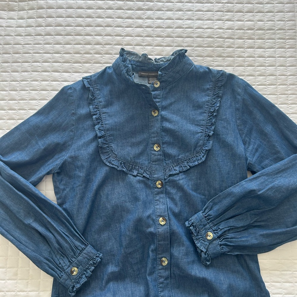 French Connection Denim Blue Top